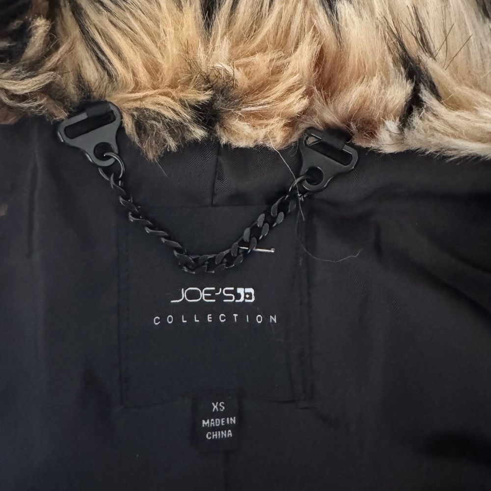 Joe's Jeans Black Bomber Jacket with Faux Fur
